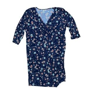 Motherhood Maternity Nursing-Friendly Stretch Floral Faux Wrap Dress Size 3X